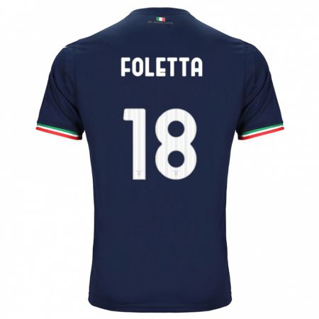 Kandiny Enfant Maillot Isabella Foletta #18 Marin Tenues Extérieur 2023/24 T-Shirt