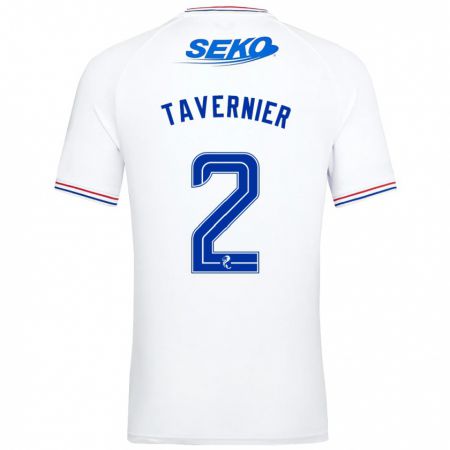 Kandiny Enfant Maillot James Tavernier #2 Blanc Tenues Extérieur 2023/24 T-Shirt