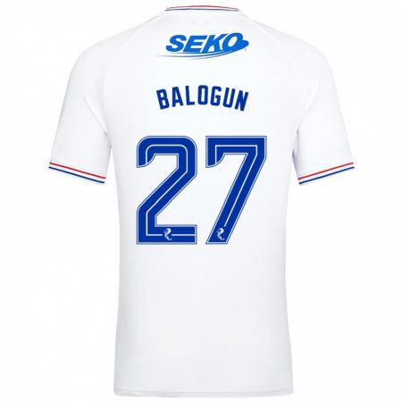 Kandiny Enfant Maillot Leon Balogun #27 Blanc Tenues Extérieur 2023/24 T-Shirt