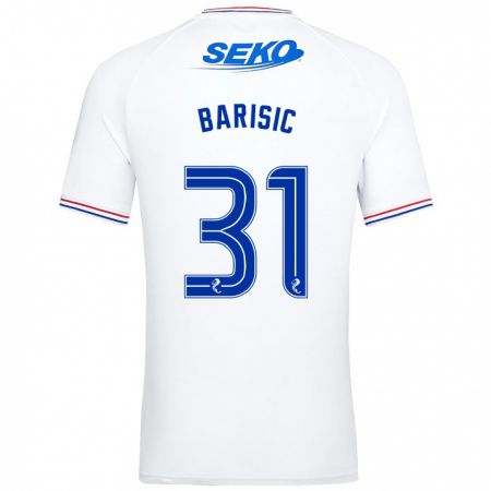 Kandiny Enfant Maillot Borna Barisic #31 Blanc Tenues Extérieur 2023/24 T-Shirt