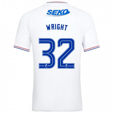 Kandiny Enfant Maillot Kieran Wright #32 Blanc Tenues Extérieur 2023/24 T-Shirt