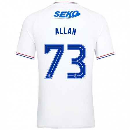 Kandiny Enfant Maillot Connor Allan #73 Blanc Tenues Extérieur 2023/24 T-Shirt