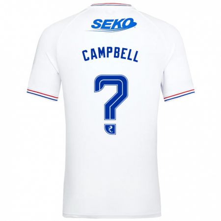 Kandiny Enfant Maillot Connor Campbell #0 Blanc Tenues Extérieur 2023/24 T-Shirt