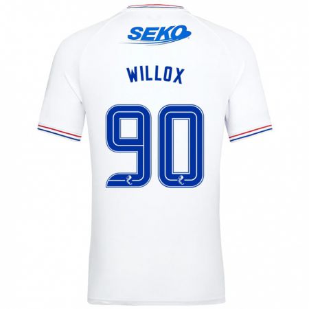 Kandiny Enfant Maillot Kieron Willox #90 Blanc Tenues Extérieur 2023/24 T-Shirt