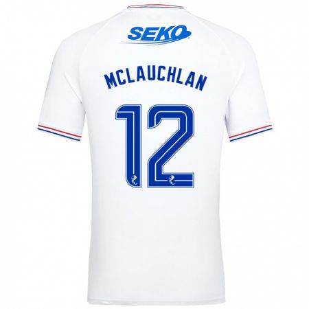Kandiny Enfant Maillot Rachel Mclauchlan #12 Blanc Tenues Extérieur 2023/24 T-Shirt