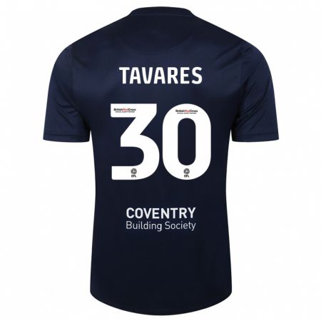 Kandiny Enfant Maillot Fábio Tavares #30 Rouge Marine Tenues Extérieur 2023/24 T-Shirt