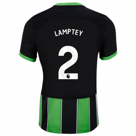 Kandiny Enfant Maillot Tariq Lamptey #2 Vert Noir Tenues Extérieur 2023/24 T-Shirt