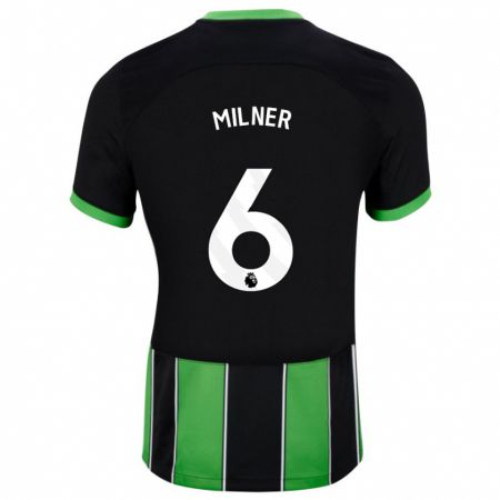 Kandiny Enfant Maillot James Milner #6 Vert Noir Tenues Extérieur 2023/24 T-Shirt