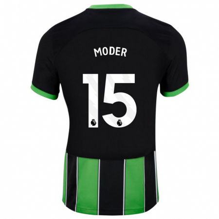 Kandiny Enfant Maillot Jakub Moder #15 Vert Noir Tenues Extérieur 2023/24 T-Shirt