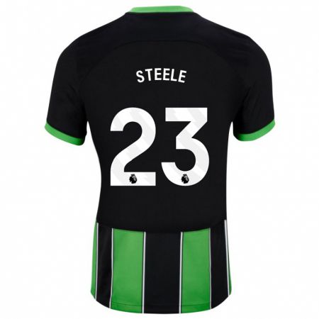 Kandiny Enfant Maillot Jason Steele #23 Vert Noir Tenues Extérieur 2023/24 T-Shirt