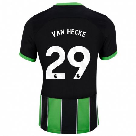 Kandiny Enfant Maillot Jan Paul Van Hecke #29 Vert Noir Tenues Extérieur 2023/24 T-Shirt