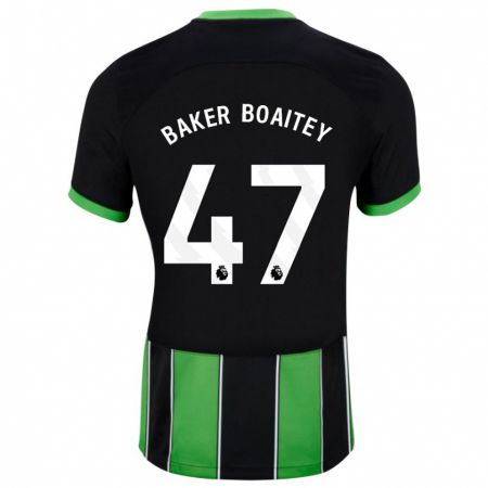 Kandiny Enfant Maillot Benicio Baker-Boaitey #47 Vert Noir Tenues Extérieur 2023/24 T-Shirt