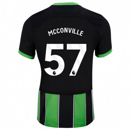 Kandiny Enfant Maillot Ruairi Mcconville #57 Vert Noir Tenues Extérieur 2023/24 T-Shirt