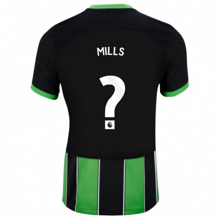 Kandiny Enfant Maillot Harry Mills #0 Vert Noir Tenues Extérieur 2023/24 T-Shirt