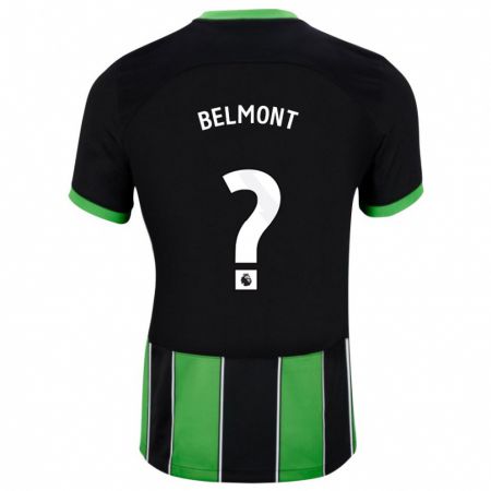 Kandiny Enfant Maillot Joe Belmont #0 Vert Noir Tenues Extérieur 2023/24 T-Shirt