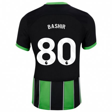 Kandiny Enfant Maillot Sahil Bashir #80 Vert Noir Tenues Extérieur 2023/24 T-Shirt