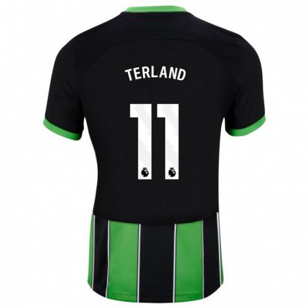 Kandiny Enfant Maillot Elisabeth Terland #11 Vert Noir Tenues Extérieur 2023/24 T-Shirt