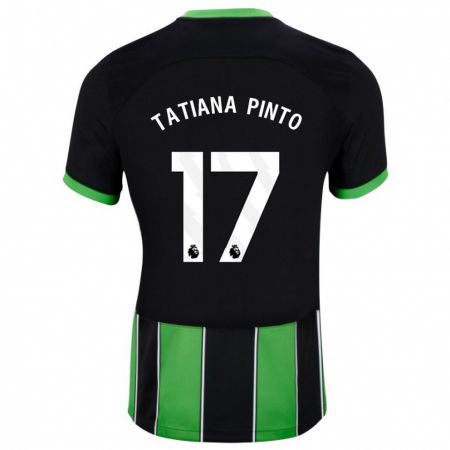 Kandiny Enfant Maillot Tatiana Vanessa Ferreira Pinto #17 Vert Noir Tenues Extérieur 2023/24 T-Shirt