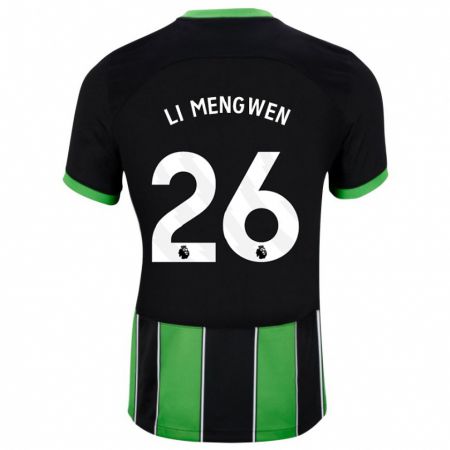 Kandiny Enfant Maillot Li Mengwen #26 Vert Noir Tenues Extérieur 2023/24 T-Shirt