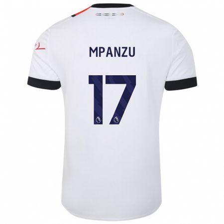 Kandiny Enfant Maillot Pelly Ruddock Mpanzu #17 Blanc Tenues Extérieur 2023/24 T-Shirt