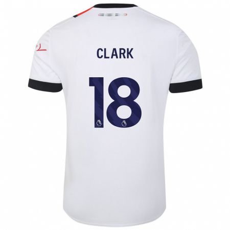 Kandiny Enfant Maillot Jordan Clark #18 Blanc Tenues Extérieur 2023/24 T-Shirt