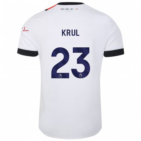 Kandiny Enfant Maillot Tim Krul #23 Blanc Tenues Extérieur 2023/24 T-Shirt