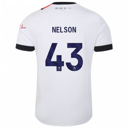 Kandiny Enfant Maillot Zack Nelson #43 Blanc Tenues Extérieur 2023/24 T-Shirt