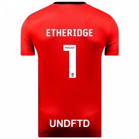 Kandiny Enfant Maillot Neil Etheridge #1 Rouge Tenues Extérieur 2023/24 T-Shirt