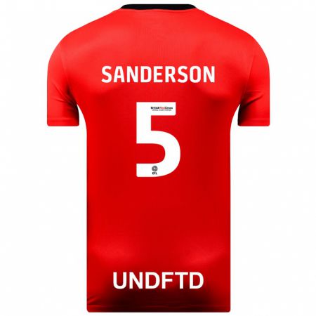 Kandiny Enfant Maillot Dion Sanderson #5 Rouge Tenues Extérieur 2023/24 T-Shirt