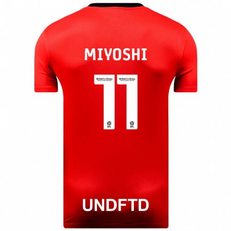 Kandiny Enfant Maillot Koji Miyoshi #11 Rouge Tenues Extérieur 2023/24 T-Shirt
