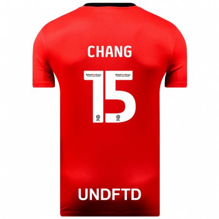 Kandiny Enfant Maillot Alfie Chang #15 Rouge Tenues Extérieur 2023/24 T-Shirt