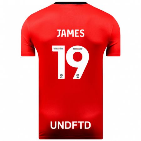 Kandiny Enfant Maillot Jordan James #19 Rouge Tenues Extérieur 2023/24 T-Shirt