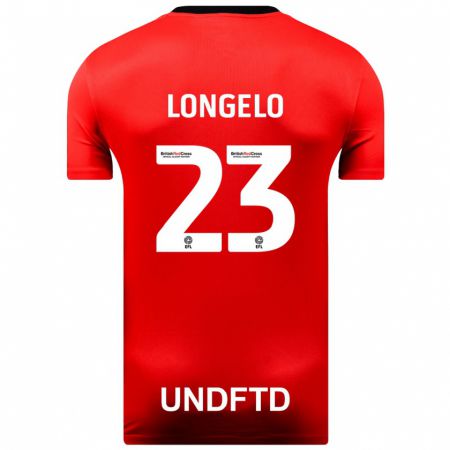 Kandiny Enfant Maillot Emmanuel Longelo #23 Rouge Tenues Extérieur 2023/24 T-Shirt