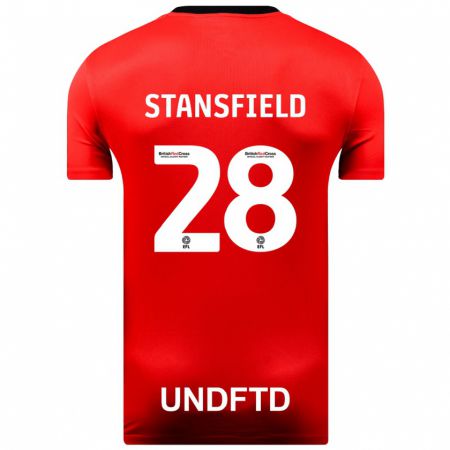 Kandiny Enfant Maillot Jay Stansfield #28 Rouge Tenues Extérieur 2023/24 T-Shirt