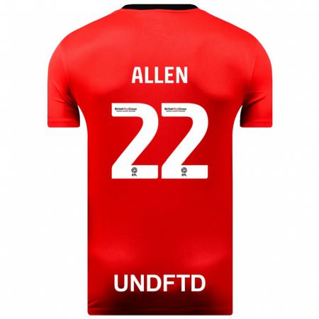 Kandiny Enfant Maillot Remi Allen #22 Rouge Tenues Extérieur 2023/24 T-Shirt