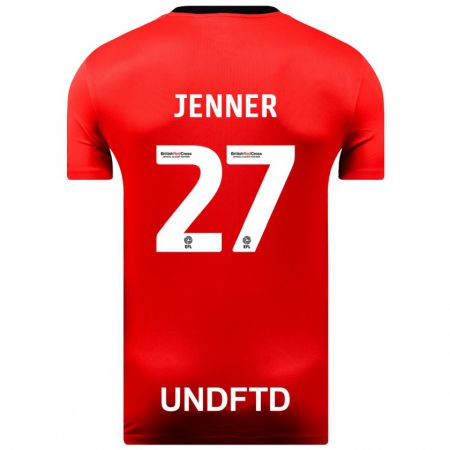 Kandiny Enfant Maillot Abbi Jenner #27 Rouge Tenues Extérieur 2023/24 T-Shirt