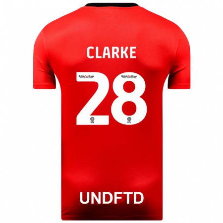 Kandiny Enfant Maillot Charlotte Clarke #28 Rouge Tenues Extérieur 2023/24 T-Shirt