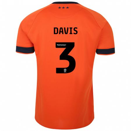 Kandiny Enfant Maillot Leif Davis #3 Orange Tenues Extérieur 2023/24 T-Shirt