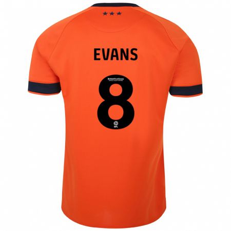 Kandiny Enfant Maillot Lee Evans #8 Orange Tenues Extérieur 2023/24 T-Shirt