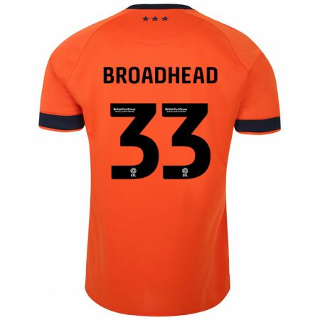 Kandiny Enfant Maillot Nathan Broadhead #33 Orange Tenues Extérieur 2023/24 T-Shirt