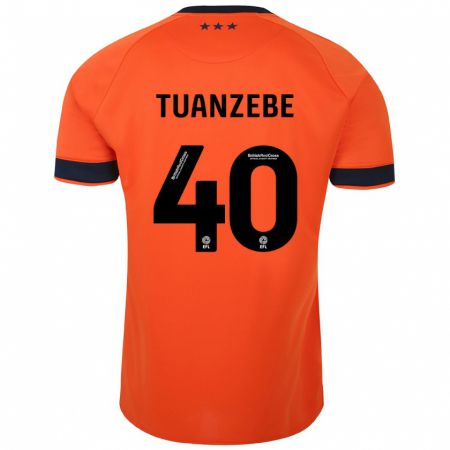 Kandiny Enfant Maillot Axel Tuanzebe #40 Orange Tenues Extérieur 2023/24 T-Shirt