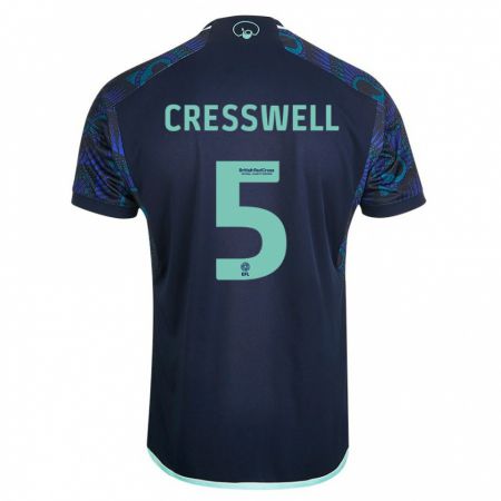 Kandiny Enfant Maillot Charlie Cresswell #5 Bleu Tenues Extérieur 2023/24 T-Shirt