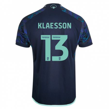 Kandiny Enfant Maillot Kristoffer Klaesson #13 Bleu Tenues Extérieur 2023/24 T-Shirt