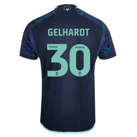 Kandiny Enfant Maillot Joe Gelhardt #30 Bleu Tenues Extérieur 2023/24 T-Shirt