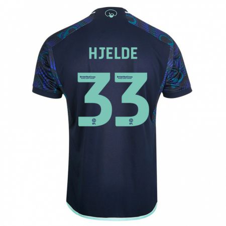 Kandiny Enfant Maillot Leo Fuhr Hjelde #33 Bleu Tenues Extérieur 2023/24 T-Shirt