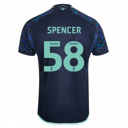 Kandiny Enfant Maillot Morten Spencer #58 Bleu Tenues Extérieur 2023/24 T-Shirt