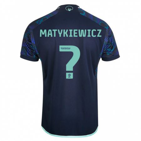 Kandiny Enfant Maillot Luke Matykiewicz #0 Bleu Tenues Extérieur 2023/24 T-Shirt