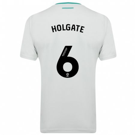 Kandiny Enfant Maillot Mason Holgate #6 Blanc Tenues Extérieur 2023/24 T-Shirt