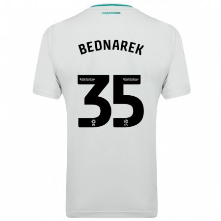 Kandiny Enfant Maillot Jan Bednarek #35 Blanc Tenues Extérieur 2023/24 T-Shirt