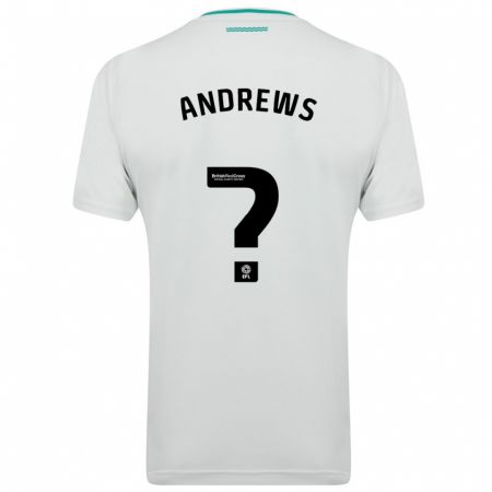Kandiny Enfant Maillot Joe Andrews #0 Blanc Tenues Extérieur 2023/24 T-Shirt